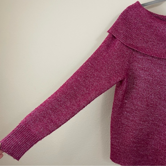 PAIGE Metallic Izabella‎ Wool Blend Off the Shoulder Sweater Size Small - Picture 7 of 11